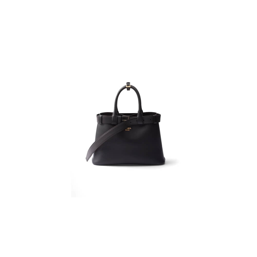 Buckle Small Leather Handbag with Belt