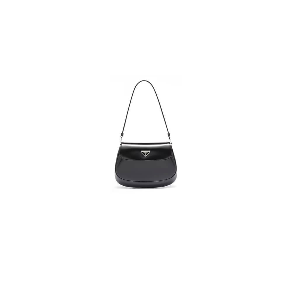 Small Cleo Brushed Leather Shoulder Bag with Flap