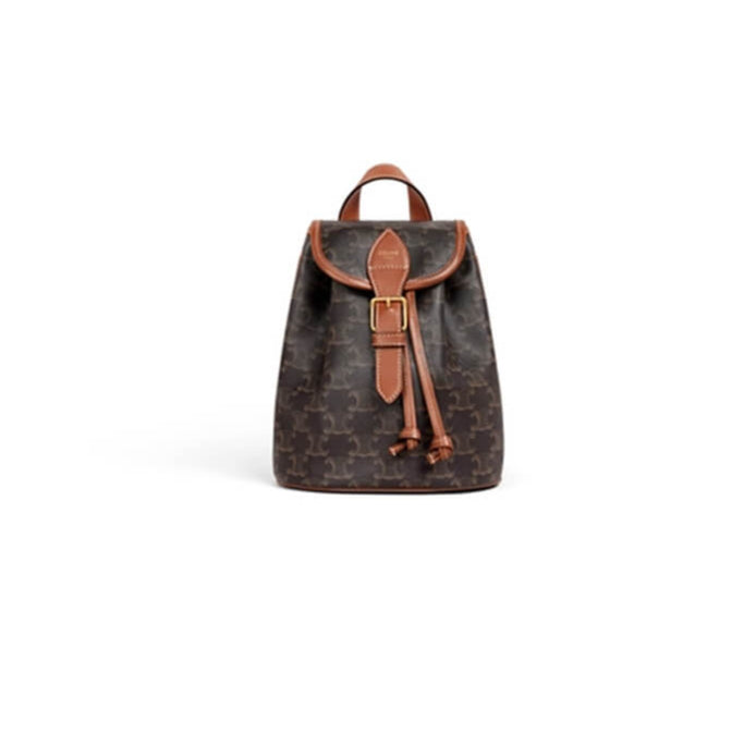 FOLCO Logo Print Calfskin Mini Backpack