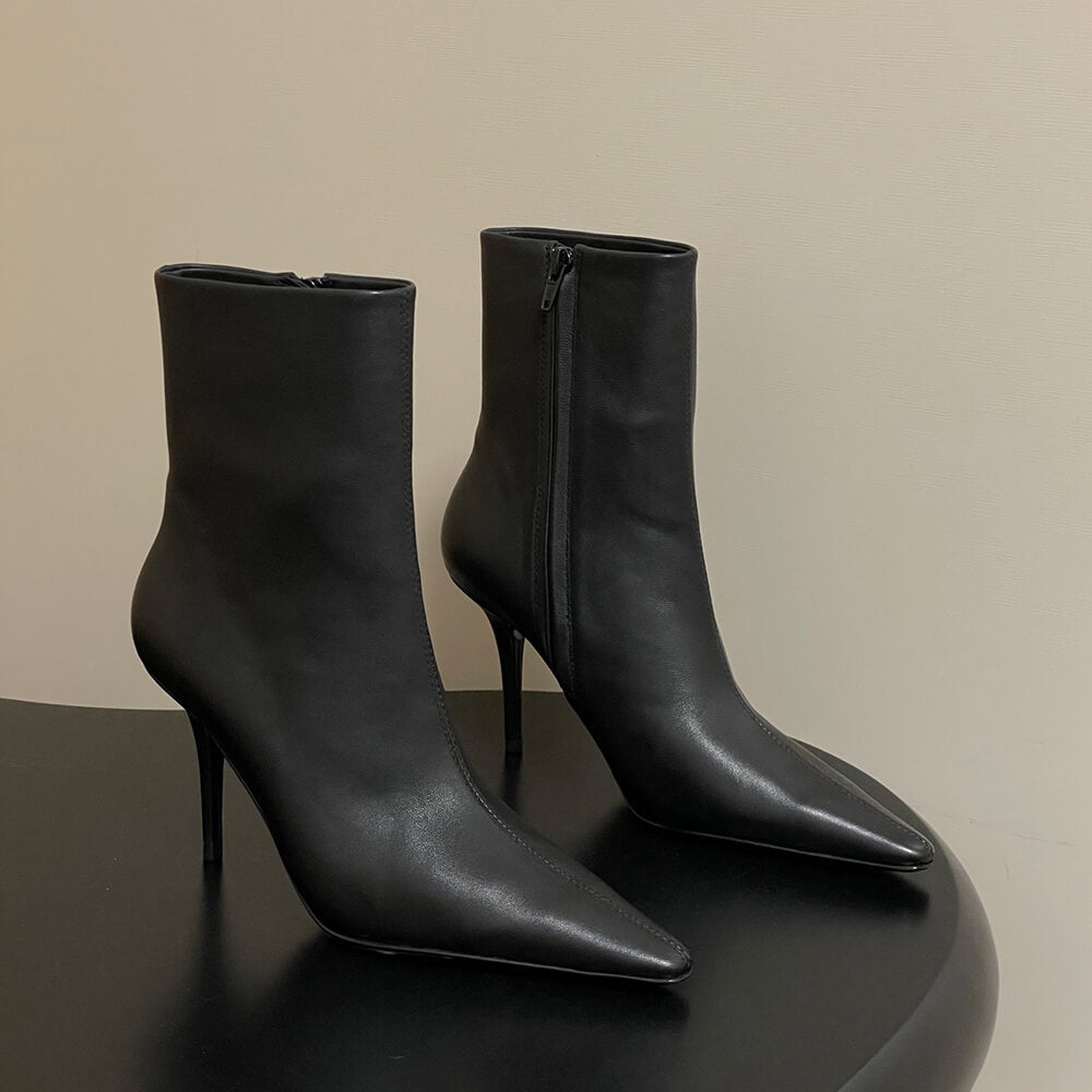 Ashley Booties in Smooth Leather
