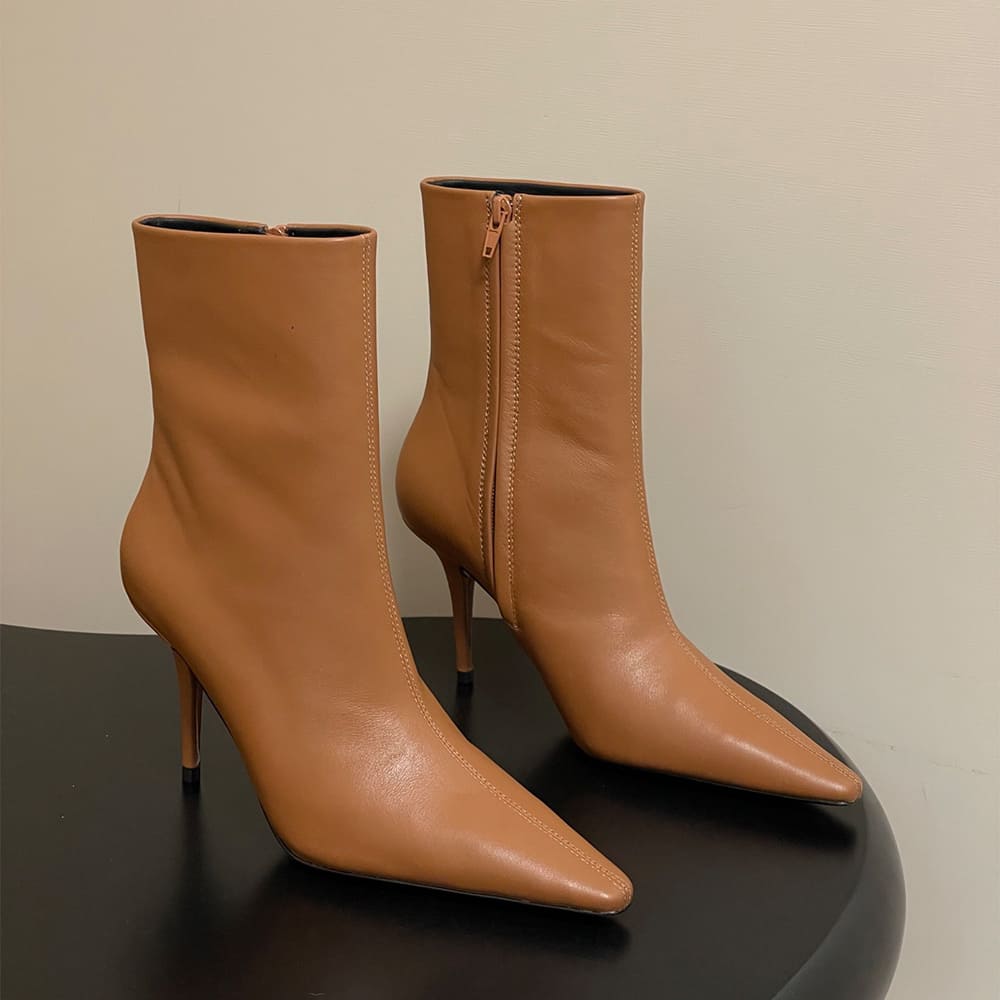 Ashley Booties in Smooth Leather