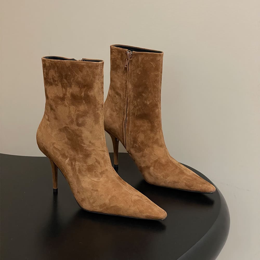 Ashley Booties in Smooth Leather