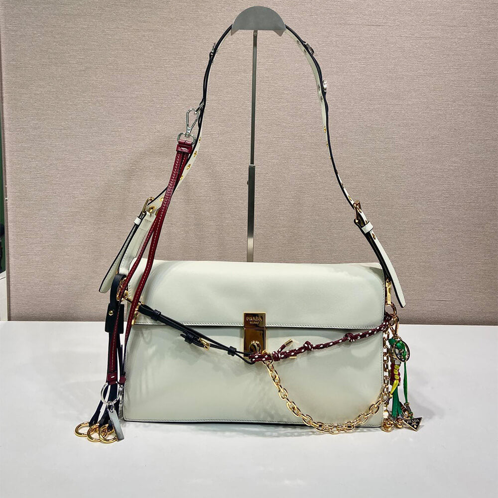 Soft Sound Large Leather Shoulder Bag with Charms