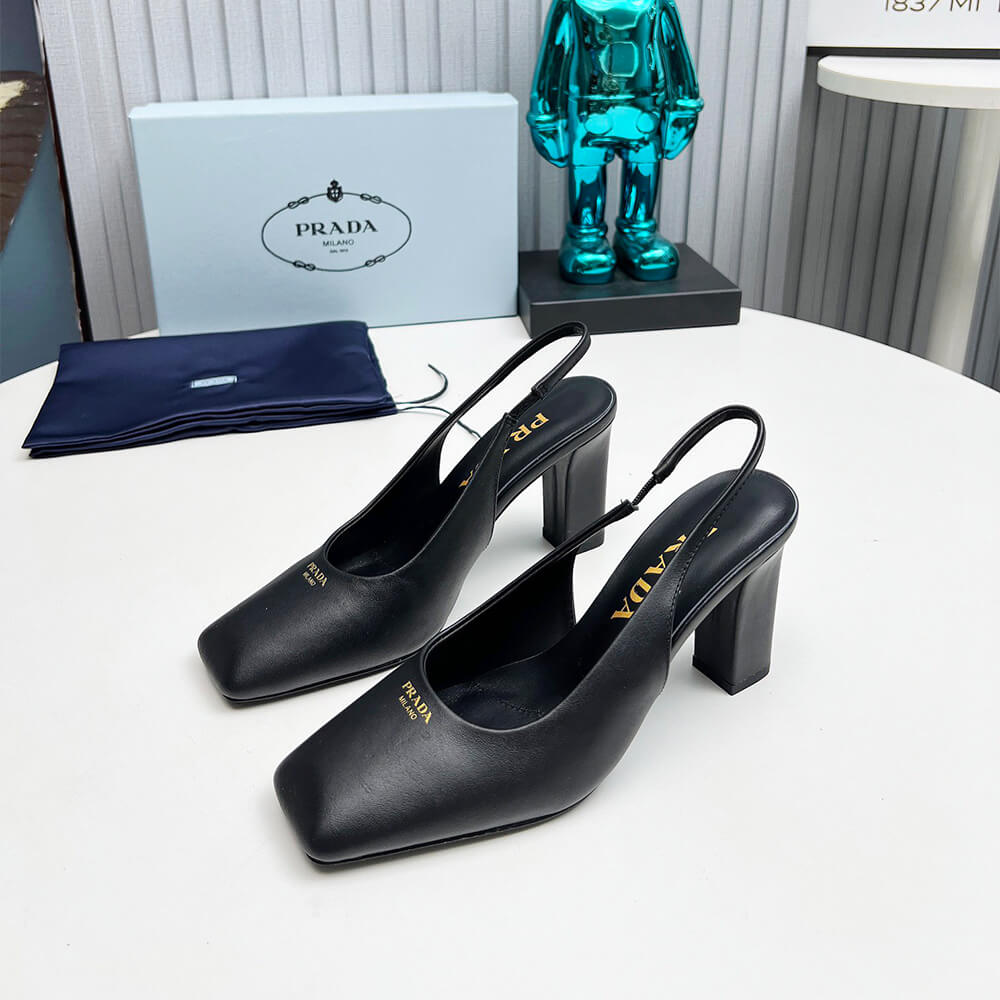 Leather Slingback Pumps 85 mm
