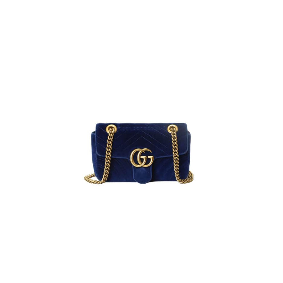 GG Velvet Small Marmont shoulder bag