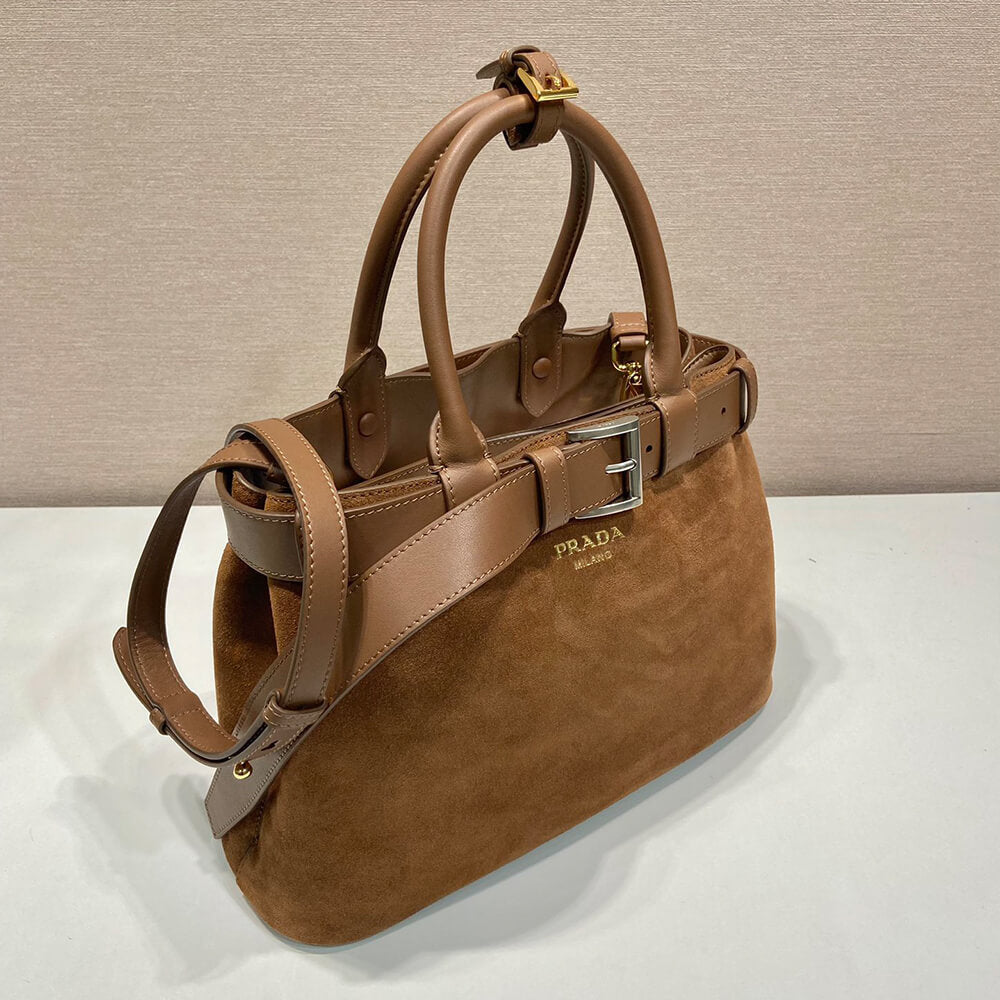 Buckle Small Suede Handbag with Belt
