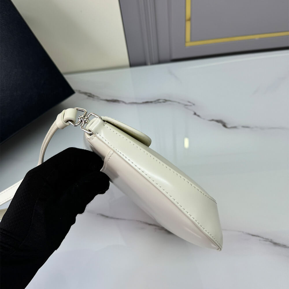 Small Cleo Brushed Leather Shoulder Bag with Flap