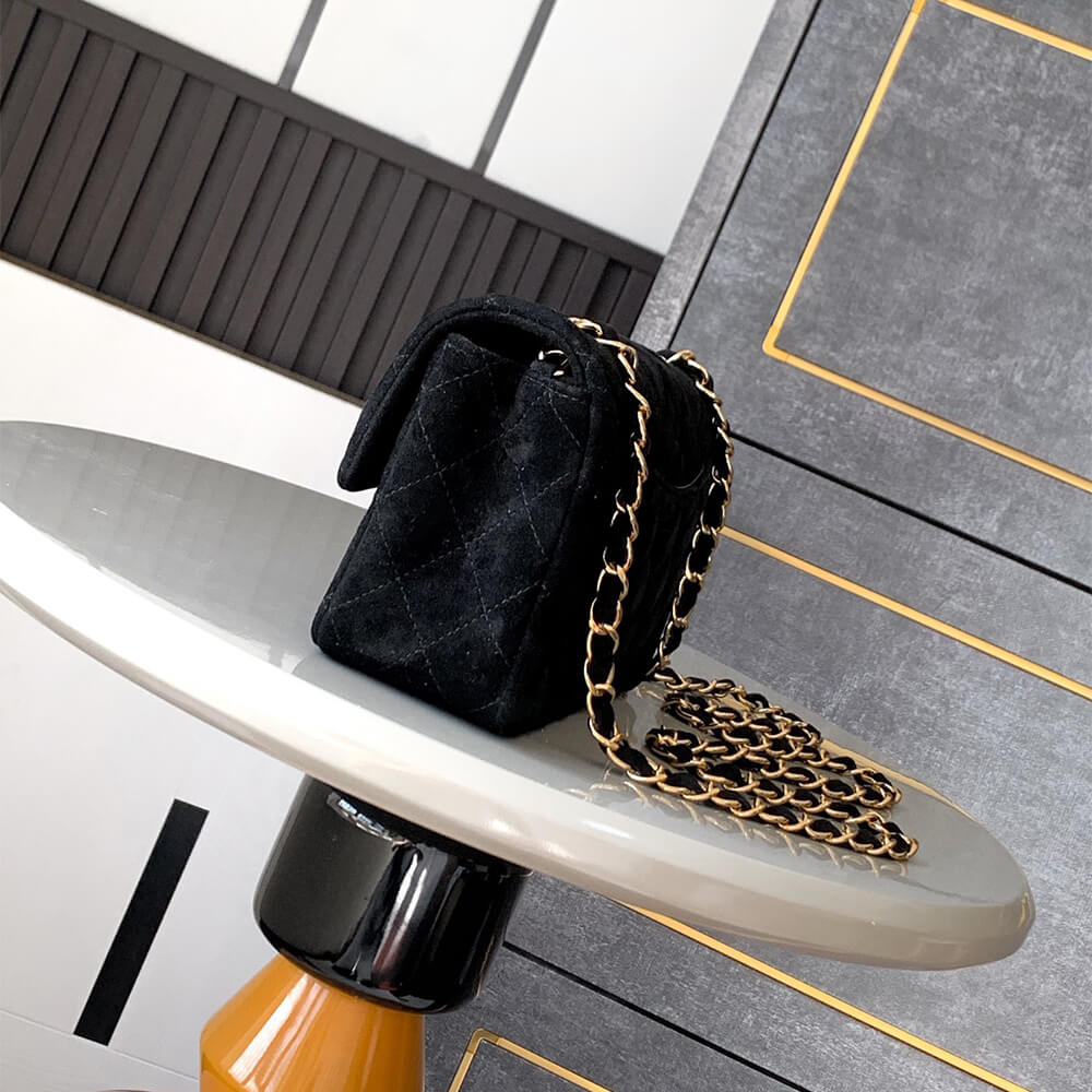 Suede Mini Flap Bag