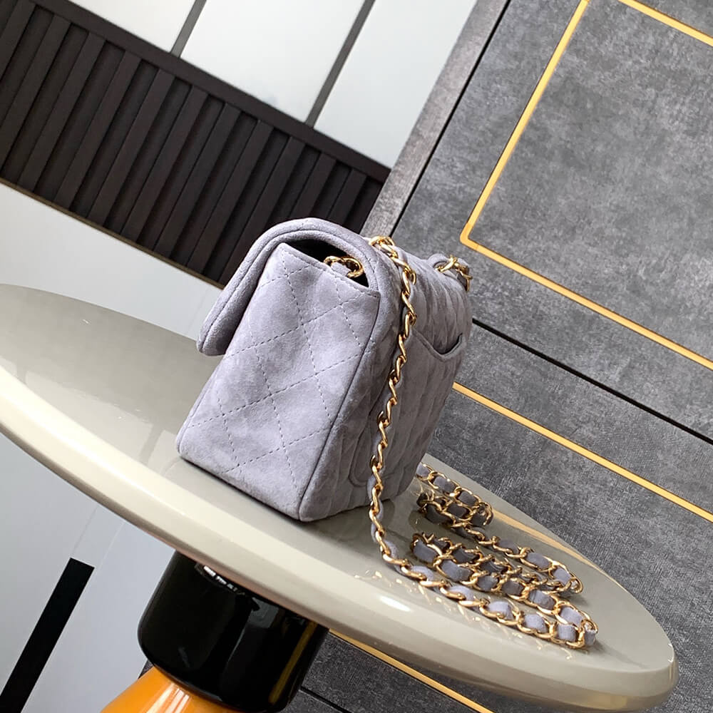 Suede Mini Flap Bag