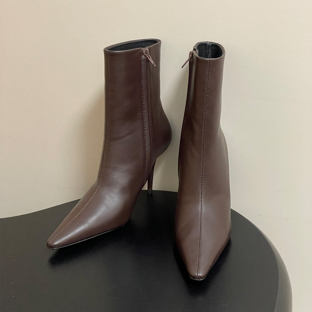 Ashley Booties in Smooth Leather