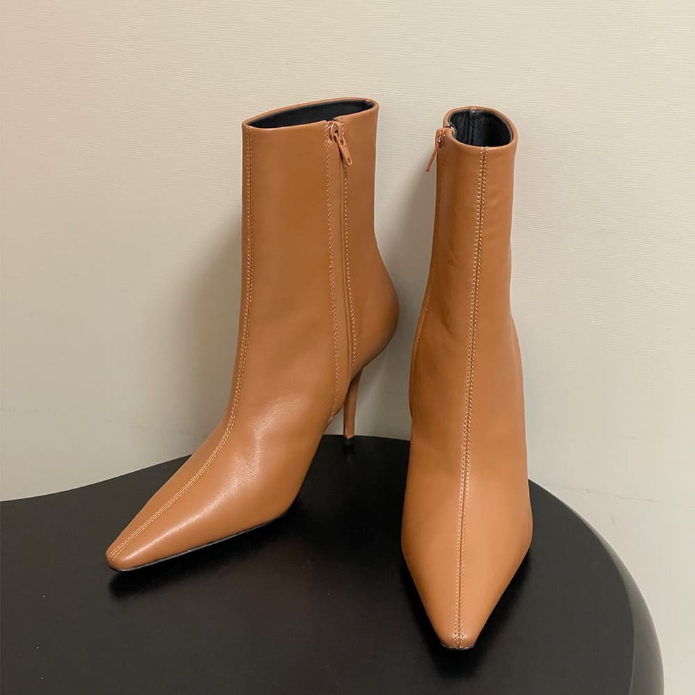 Ashley Booties in Smooth Leather
