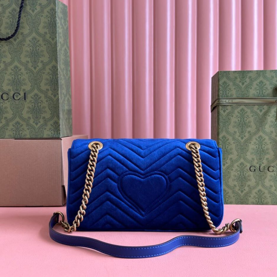 GG Velvet Small Marmont shoulder bag