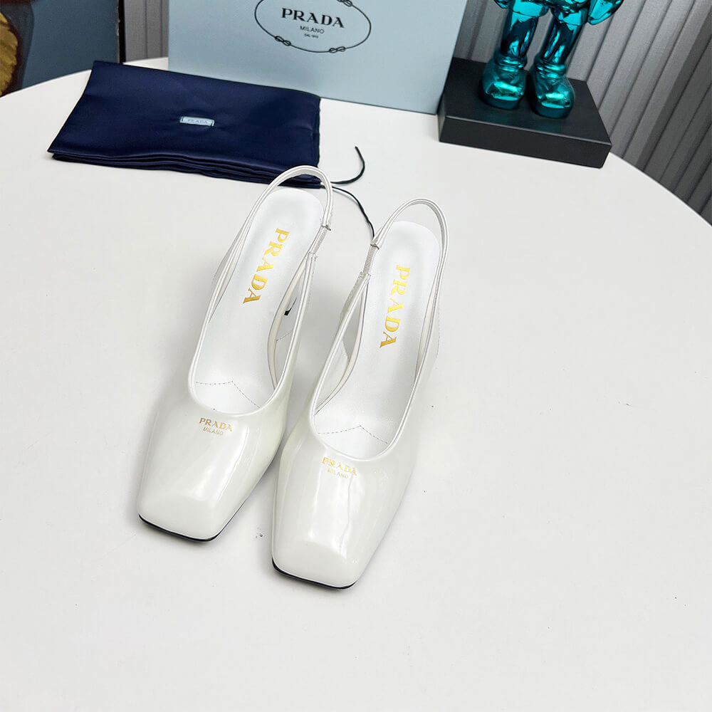Patent Leather Slingback Pumps 85 mm
