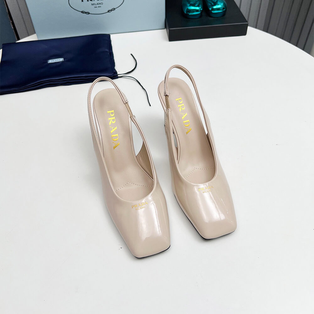 Patent Leather Slingback Pumps 85 mm