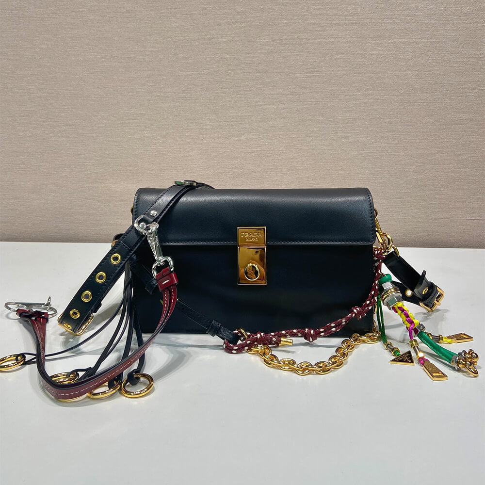 Soft Sound Small Leather Shoulder Bag with Charms