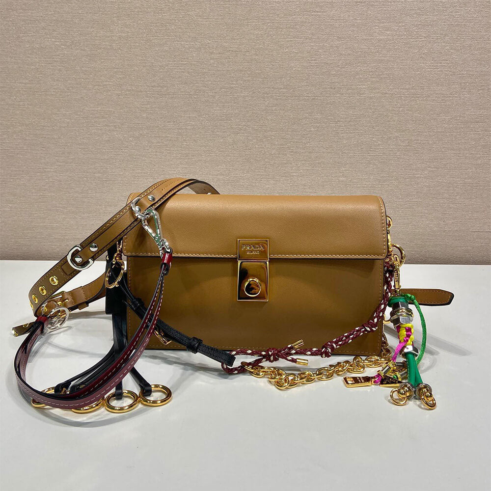 Soft Sound Small Leather Shoulder Bag with Charms