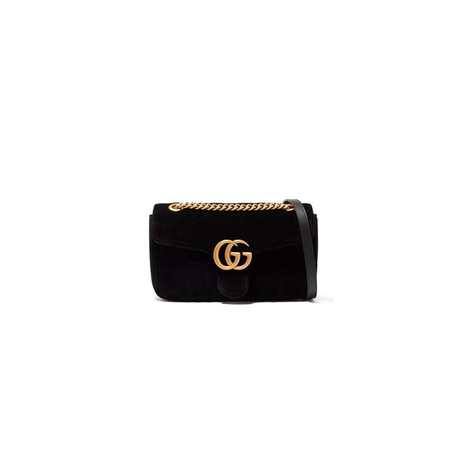 GG Velvet Small Marmont shoulder bag