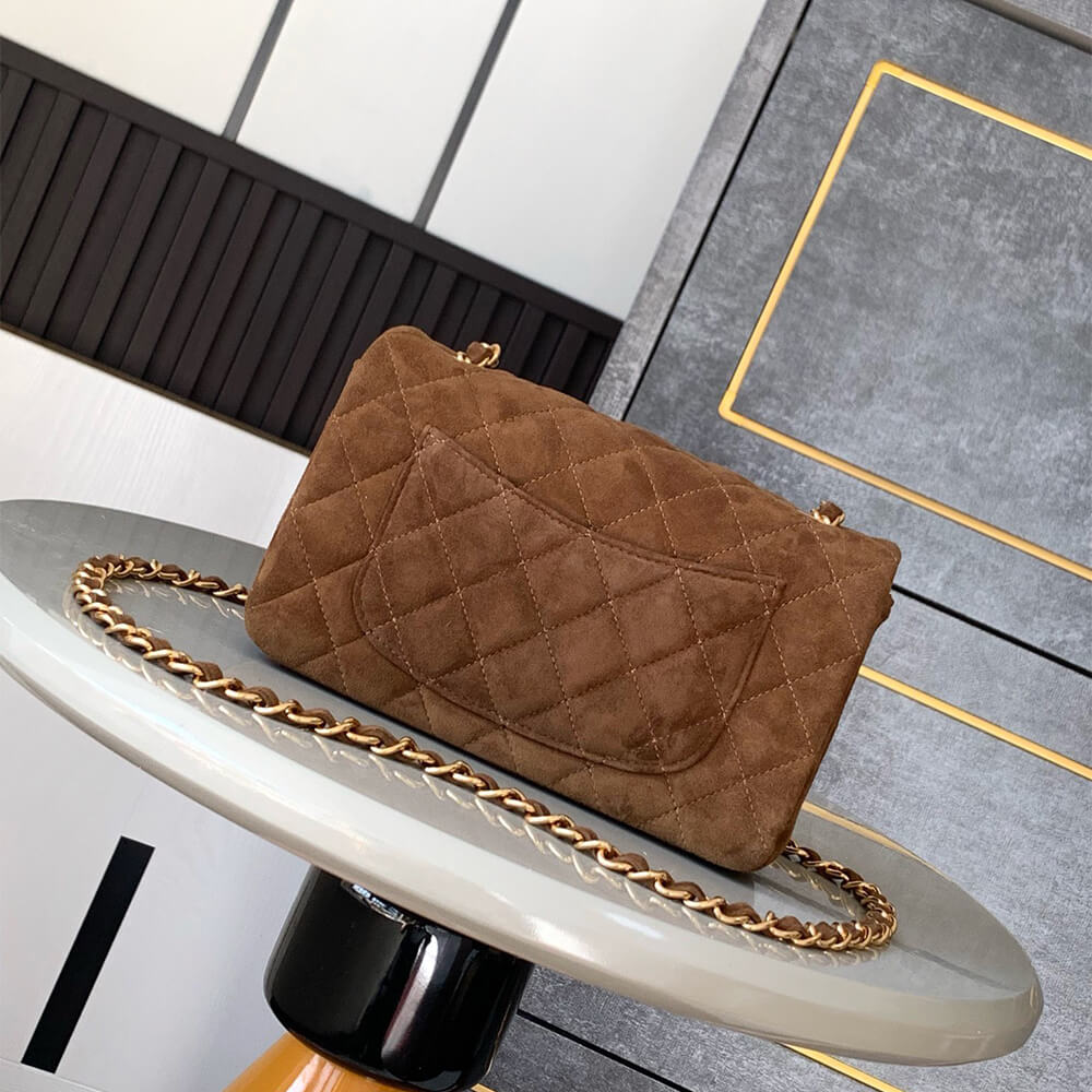 Suede Mini Flap Bag