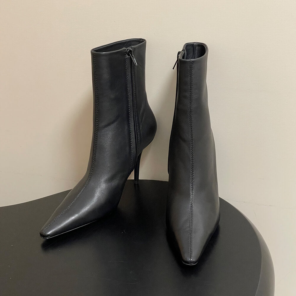 Ashley Booties in Smooth Leather