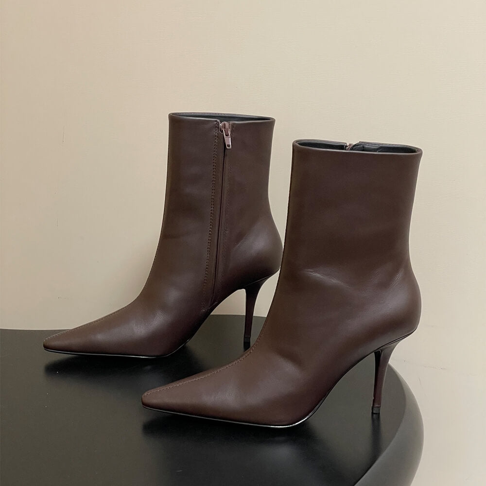 Ashley Booties in Smooth Leather