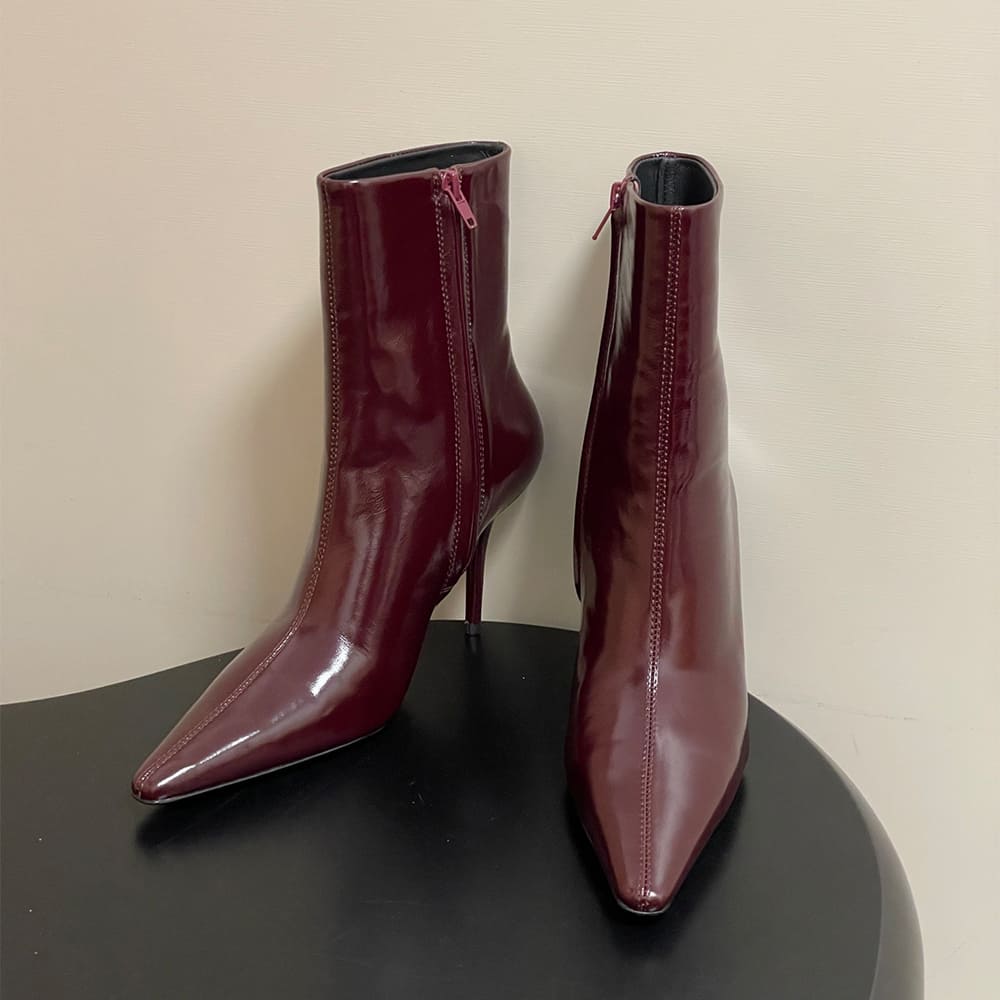 Ashley Booties in Smooth Leather