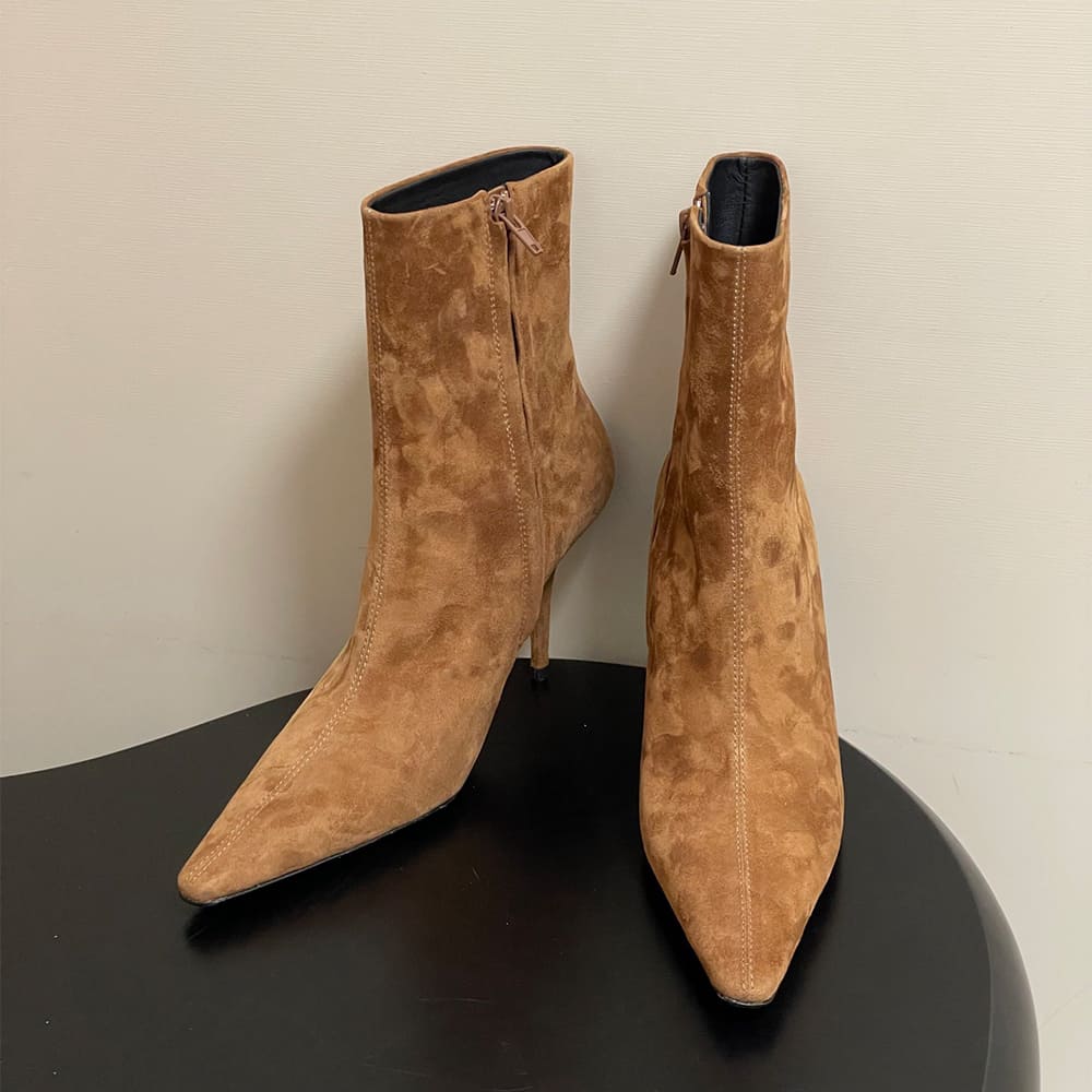 Ashley Booties in Smooth Leather