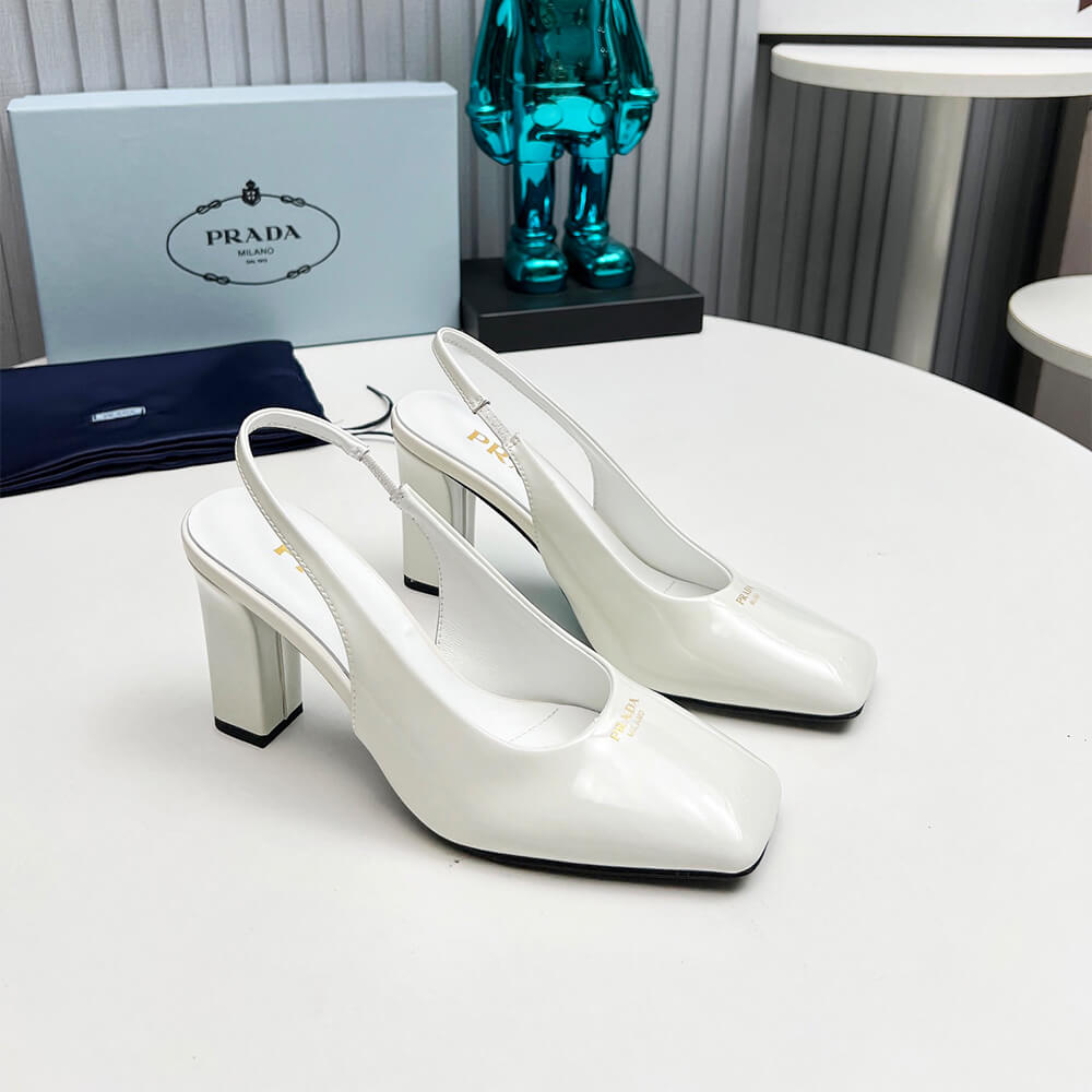 Patent Leather Slingback Pumps 85 mm