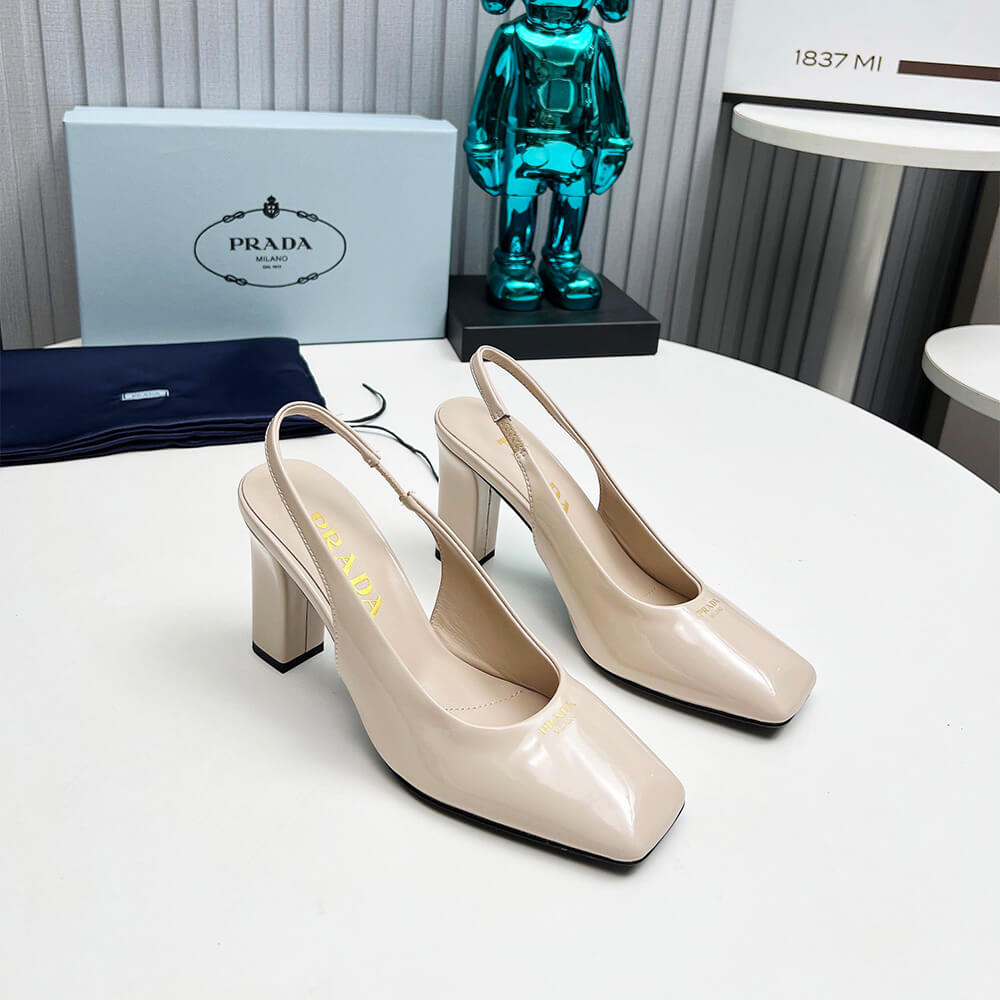 Patent Leather Slingback Pumps 85 mm