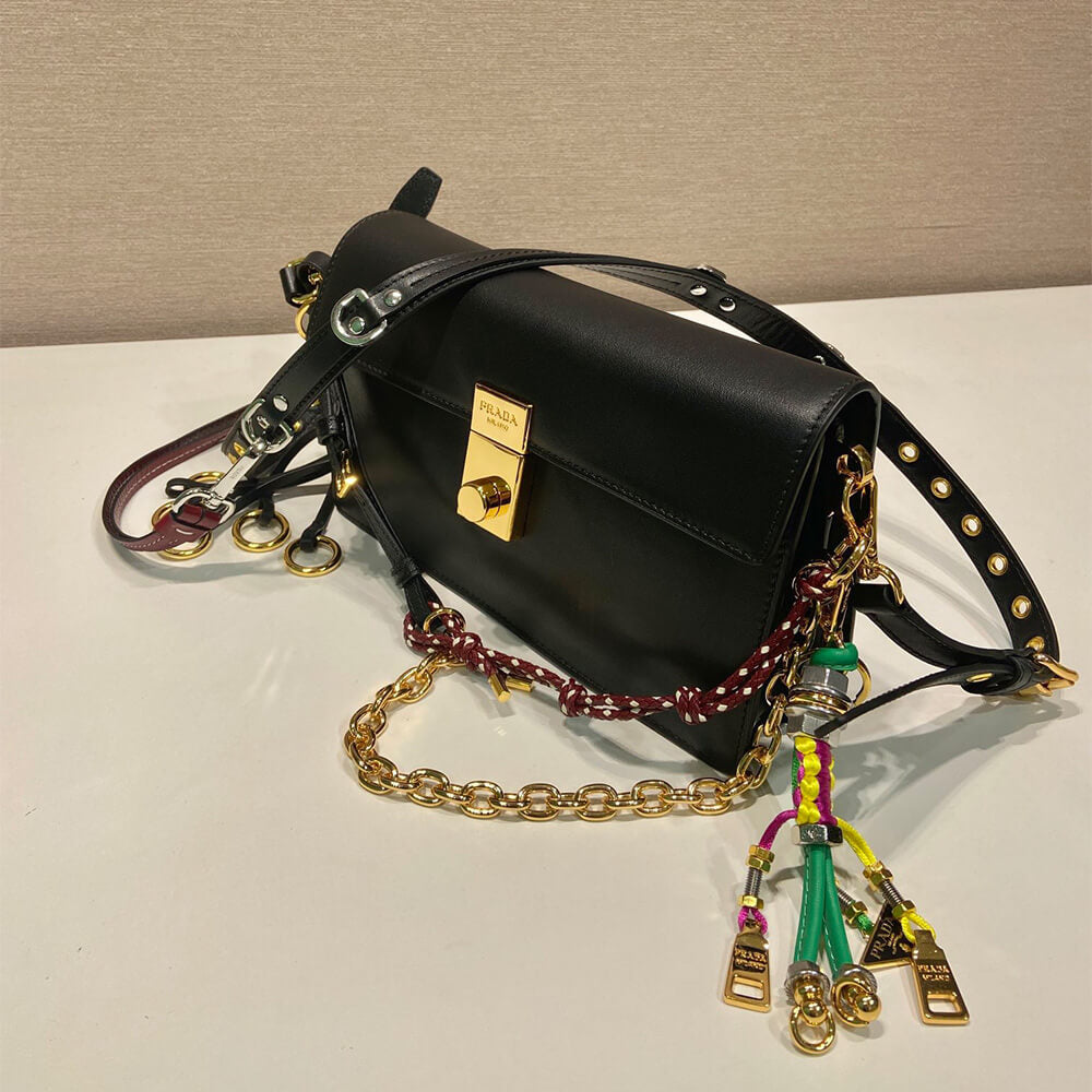 Soft Sound Small Leather Shoulder Bag with Charms