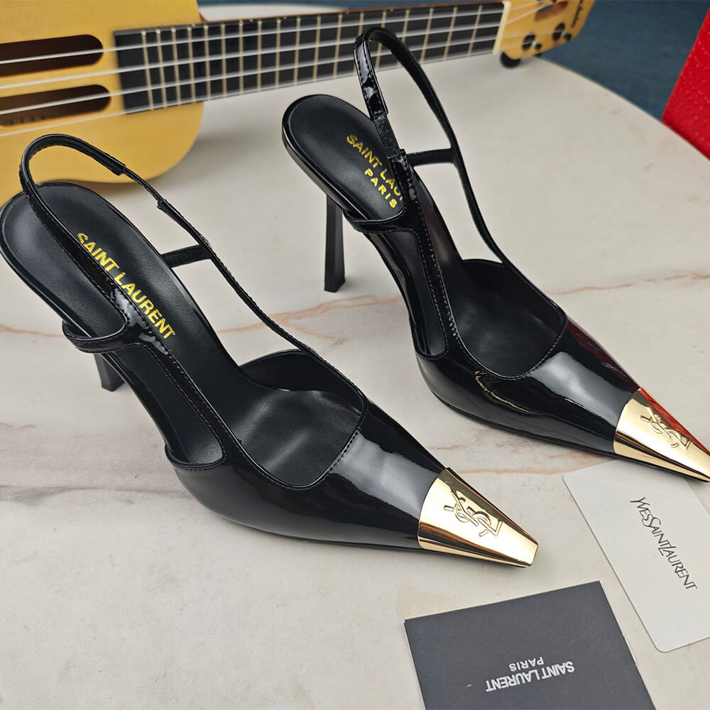 Jeanne Slingback Pumps in Patent Leather