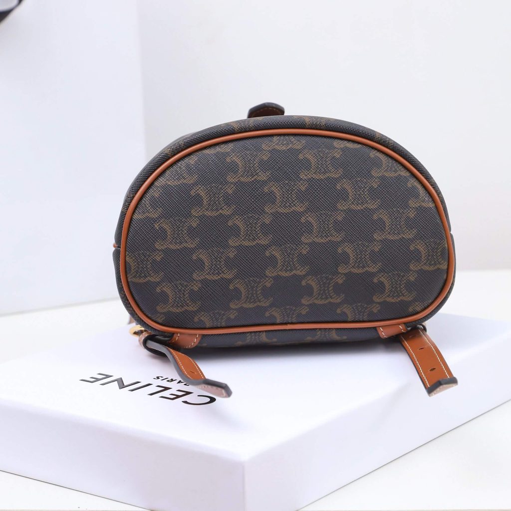 FOLCO Logo Print Calfskin Mini Backpack