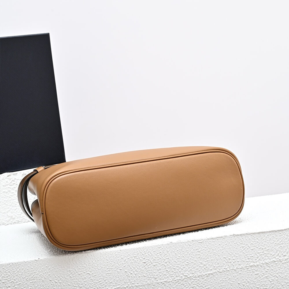 Buckle Medium Leather Handbag with Double Belt