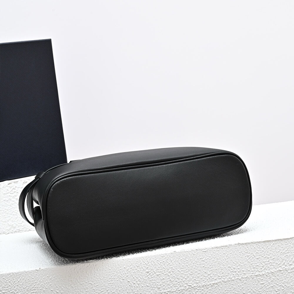 Buckle Medium Leather Handbag with Double Belt