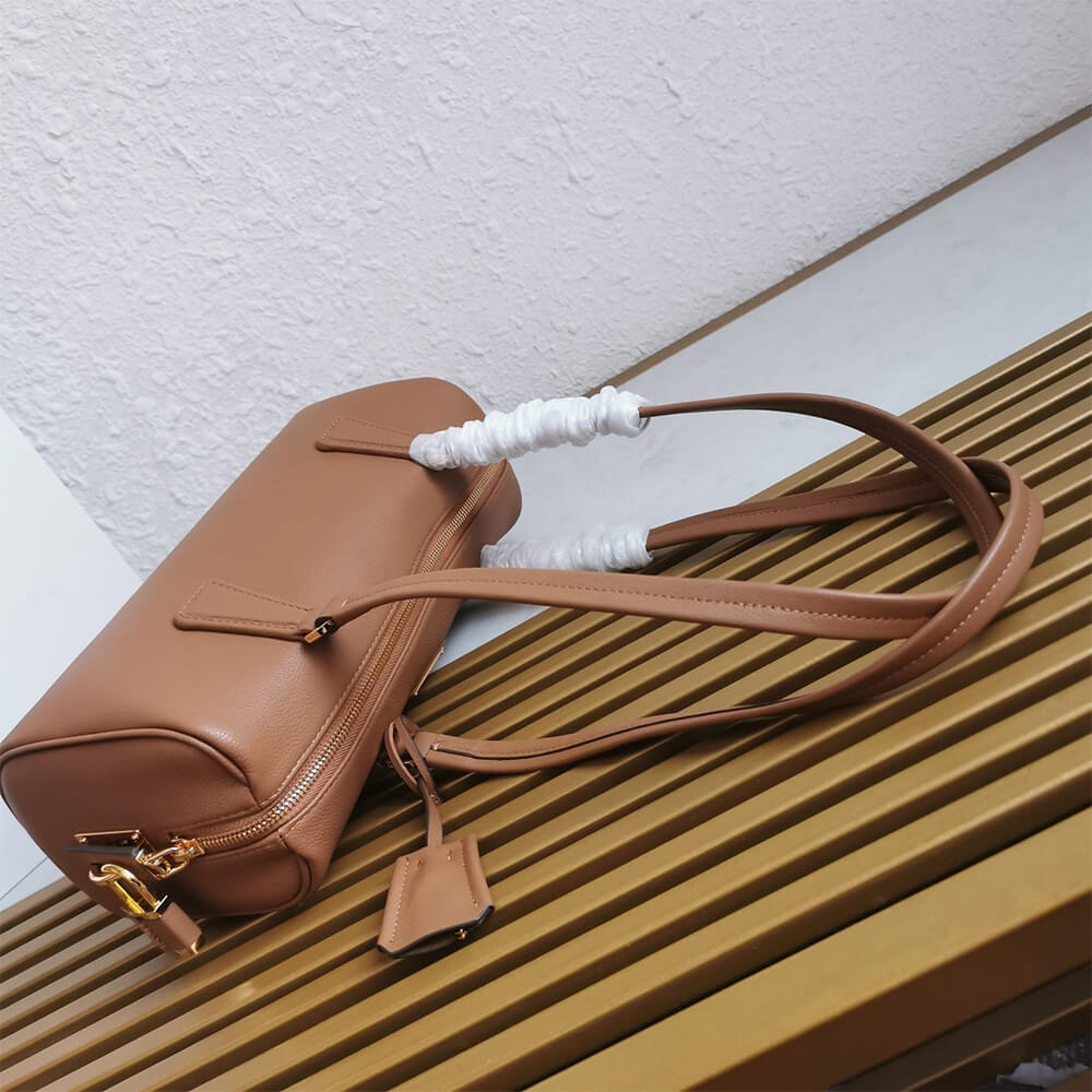 Medium Leather Top-Handle Bag with Padlock