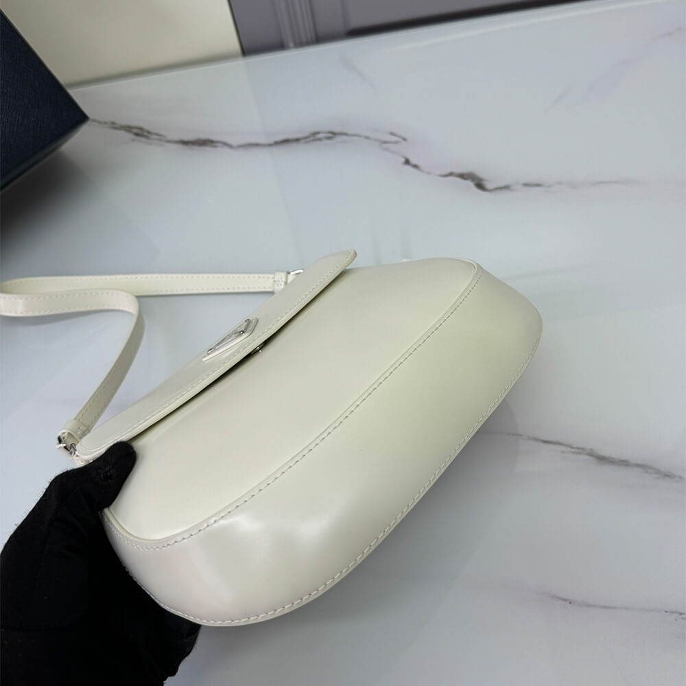 Small Cleo Brushed Leather Shoulder Bag with Flap