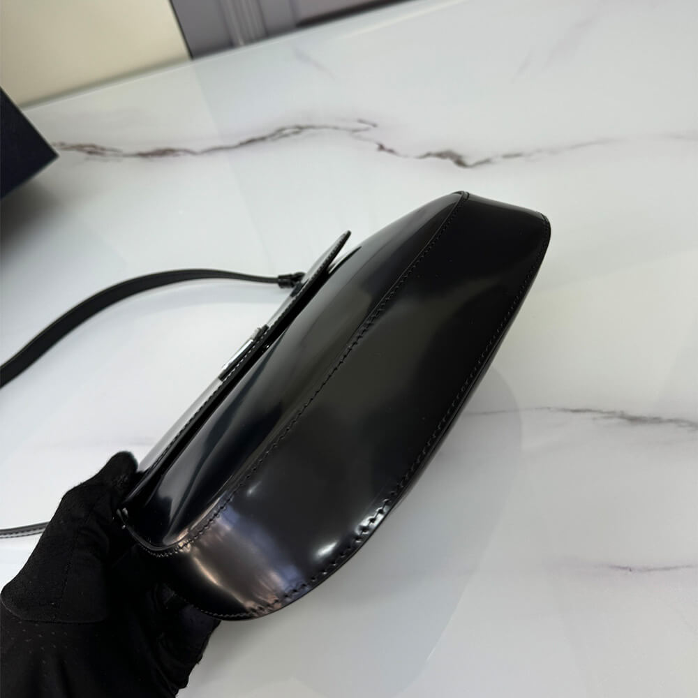 Small Cleo Brushed Leather Shoulder Bag with Flap