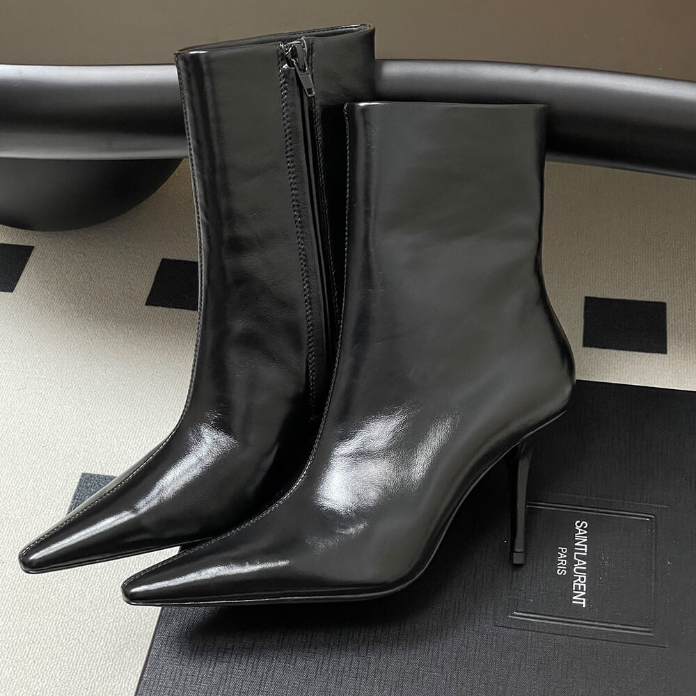 Ashley Booties in Smooth Leather