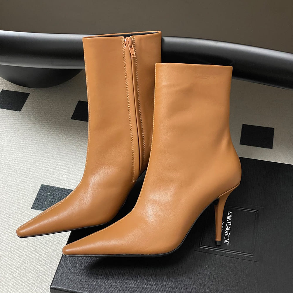 Ashley Booties in Smooth Leather