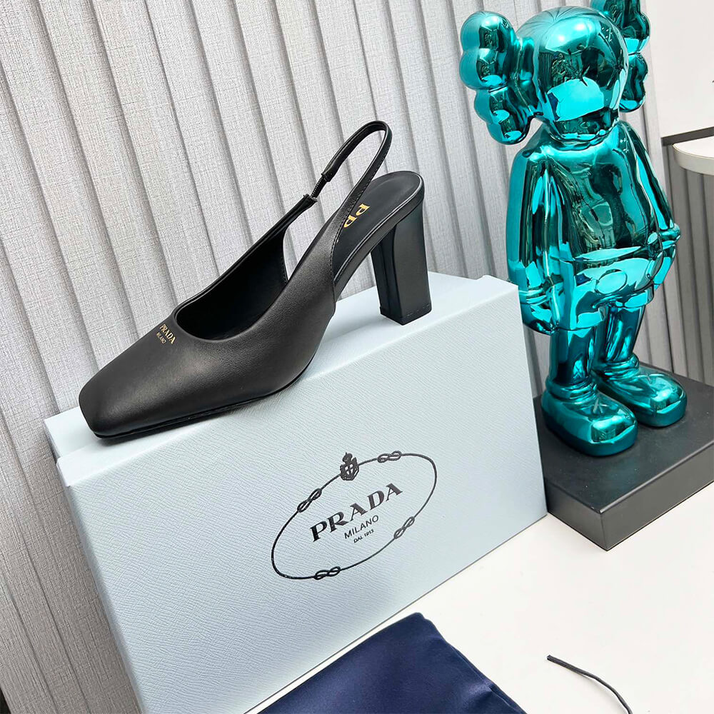 Leather Slingback Pumps 85 mm