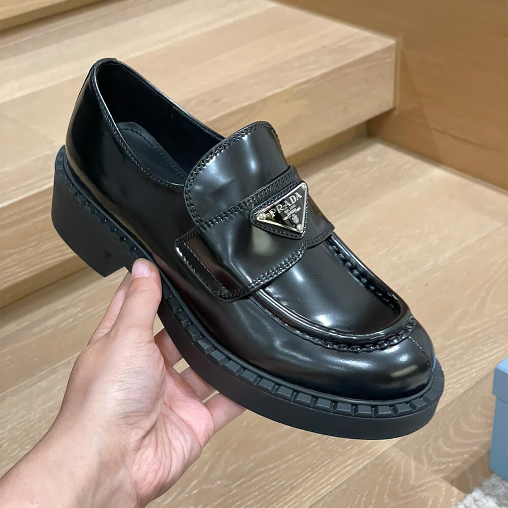 Chocolate Brushed Leather Loafers