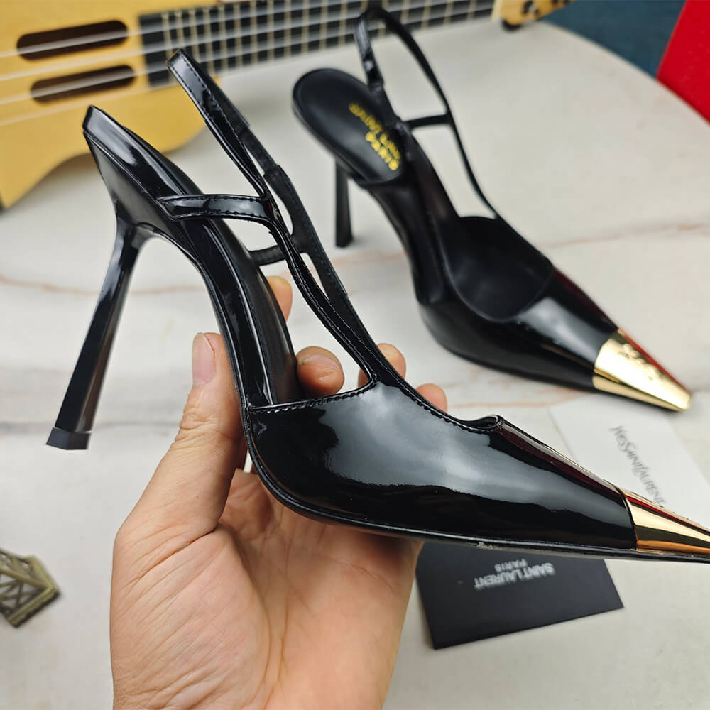 Jeanne Slingback Pumps in Patent Leather
