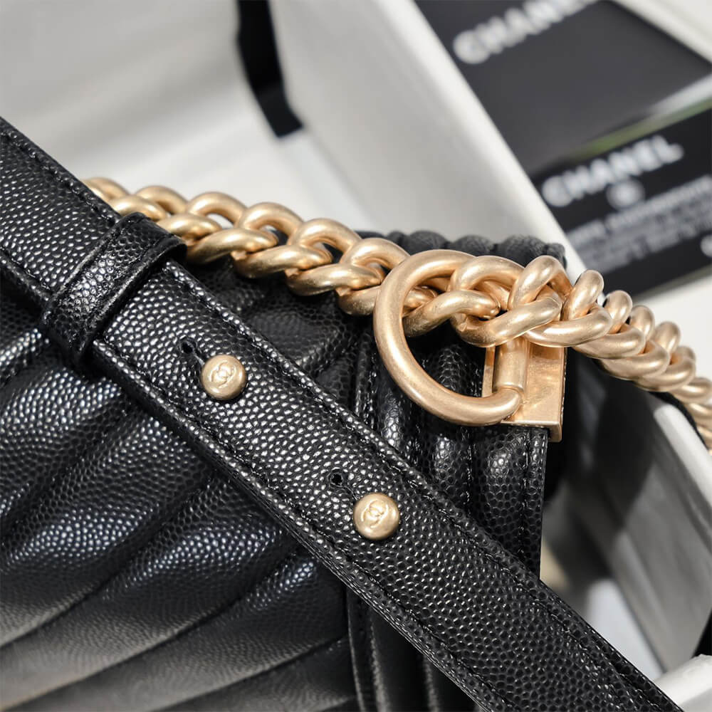 Chevron Caviar Boy Handbag