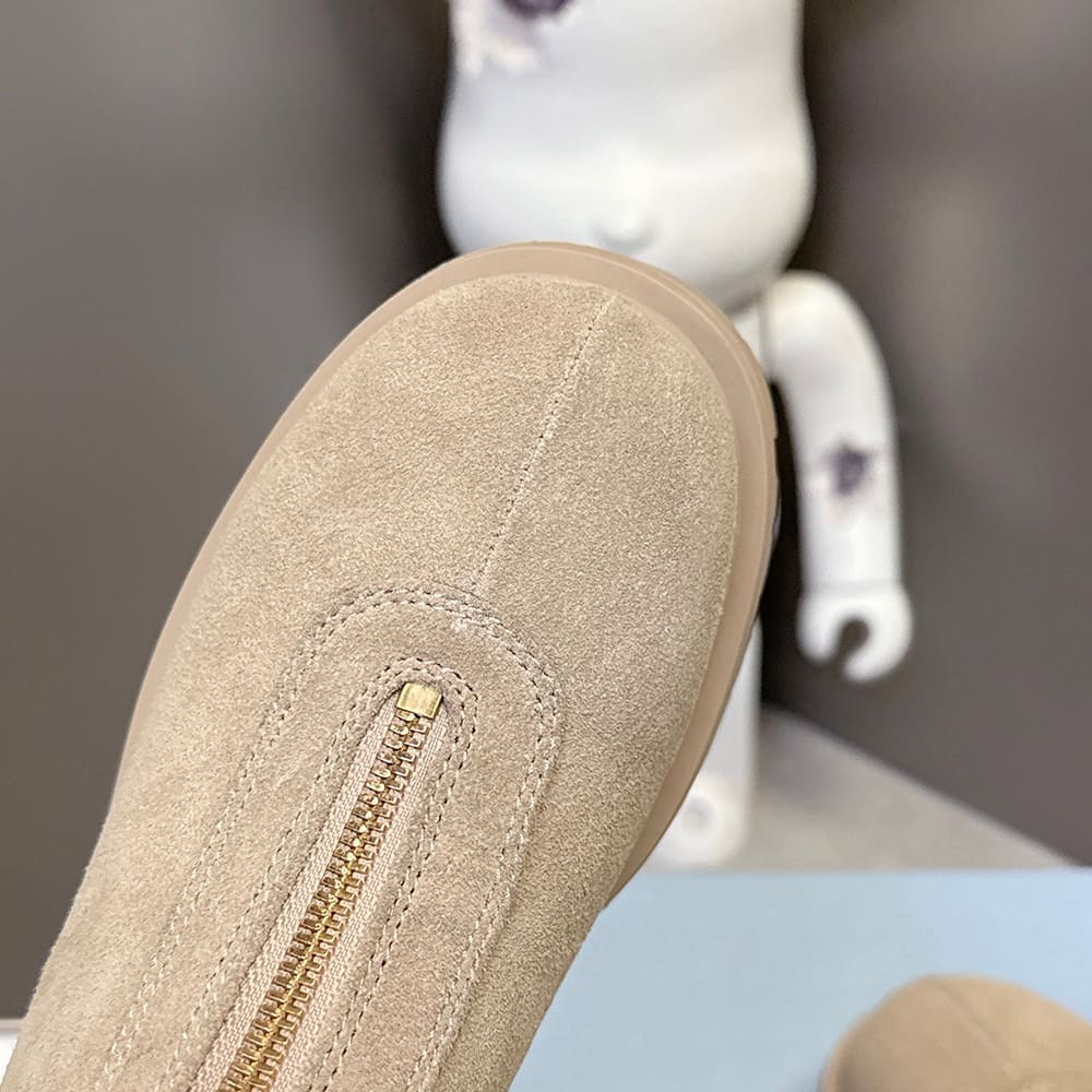 Suede Booties with Zip
