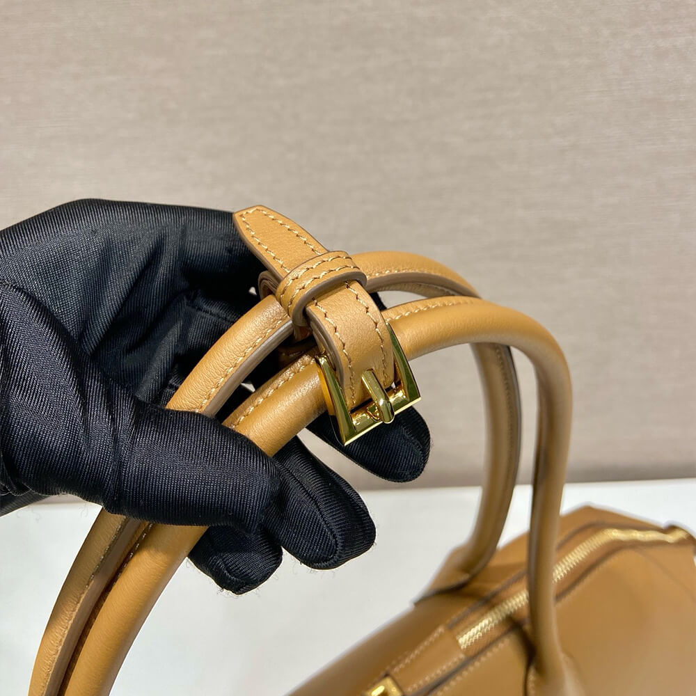 Large Leather Tote Bag with Zipper Closure