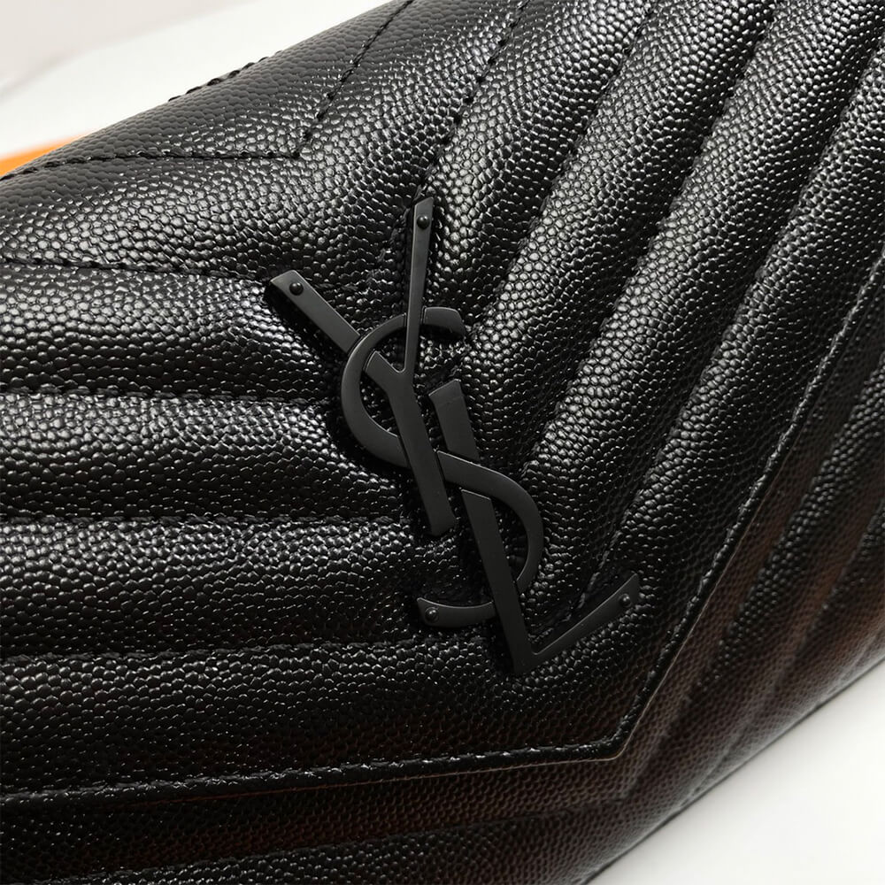 Classic cassandre chain wallet in grain de poudre leather