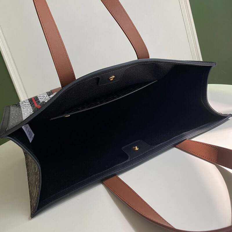 Monogram Stripe E-Canvas Tote