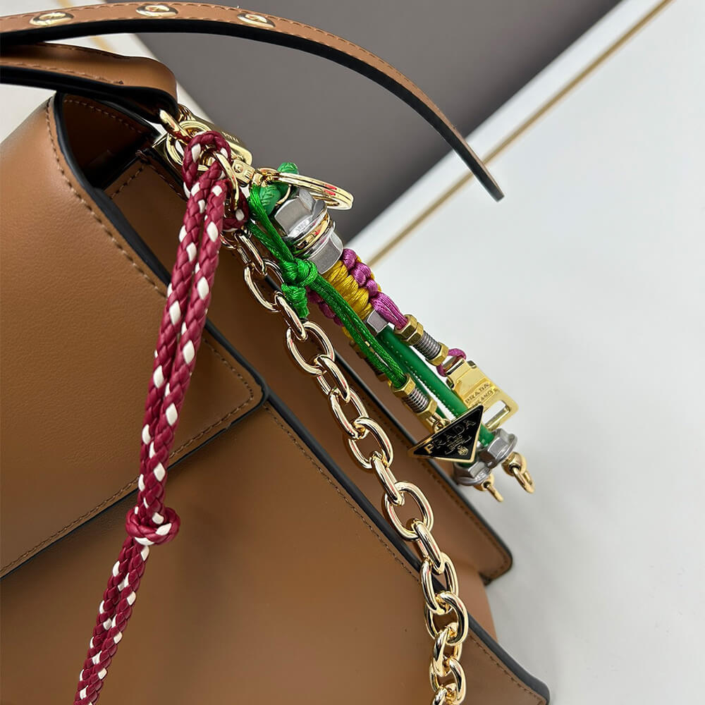 Soft Sound Large Leather Shoulder Bag with Charms