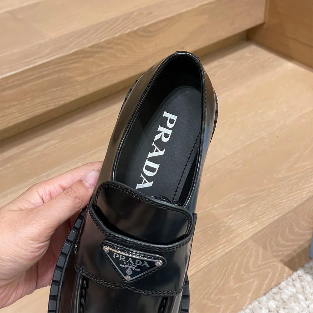 Chocolate Brushed Leather Loafers