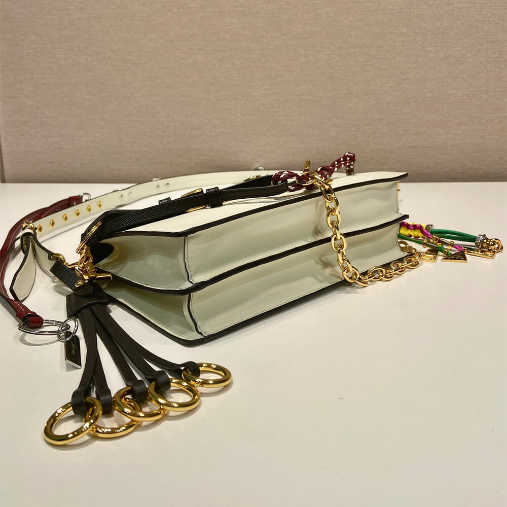 Soft Sound Small Leather Shoulder Bag with Charms