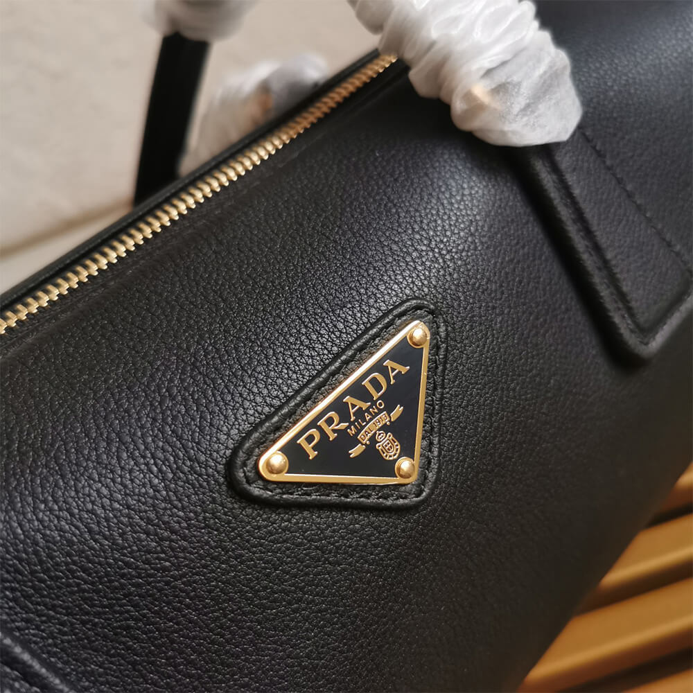 Medium Leather Top-Handle Bag with Padlock